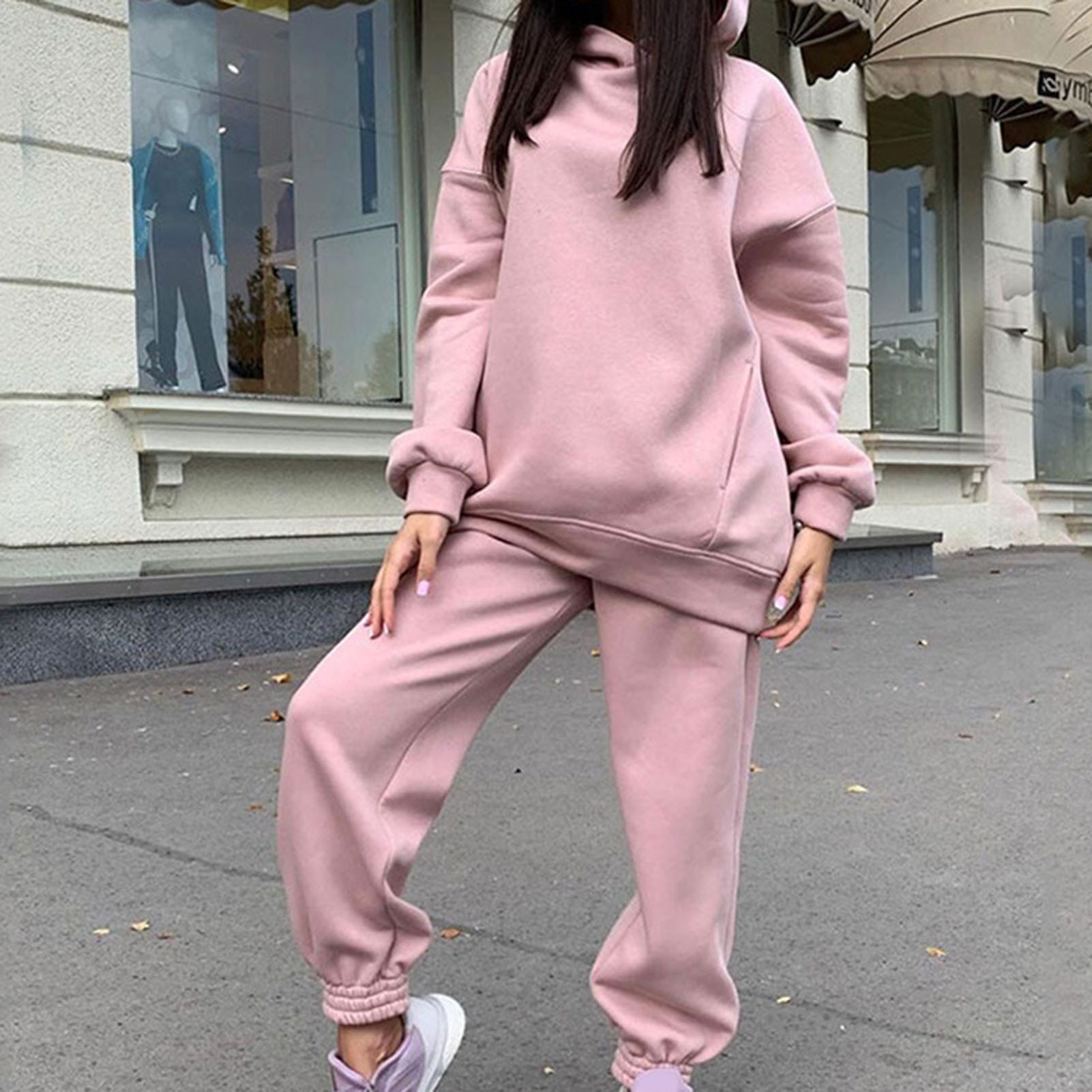 Fleece Hoodie and Pants Co-ord Set For Women