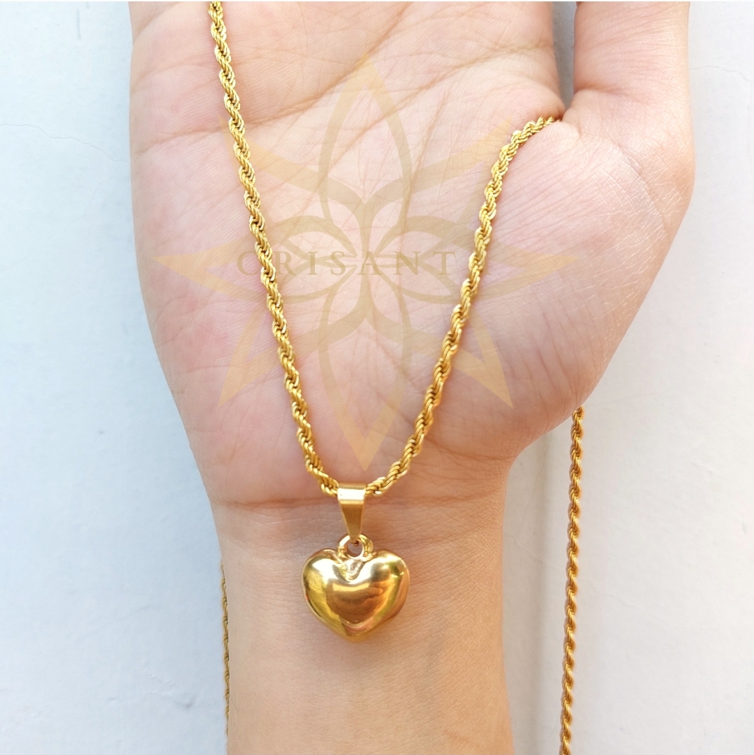 Stainless Gold Heart Necklace for Women Perfect Anniversary Gift