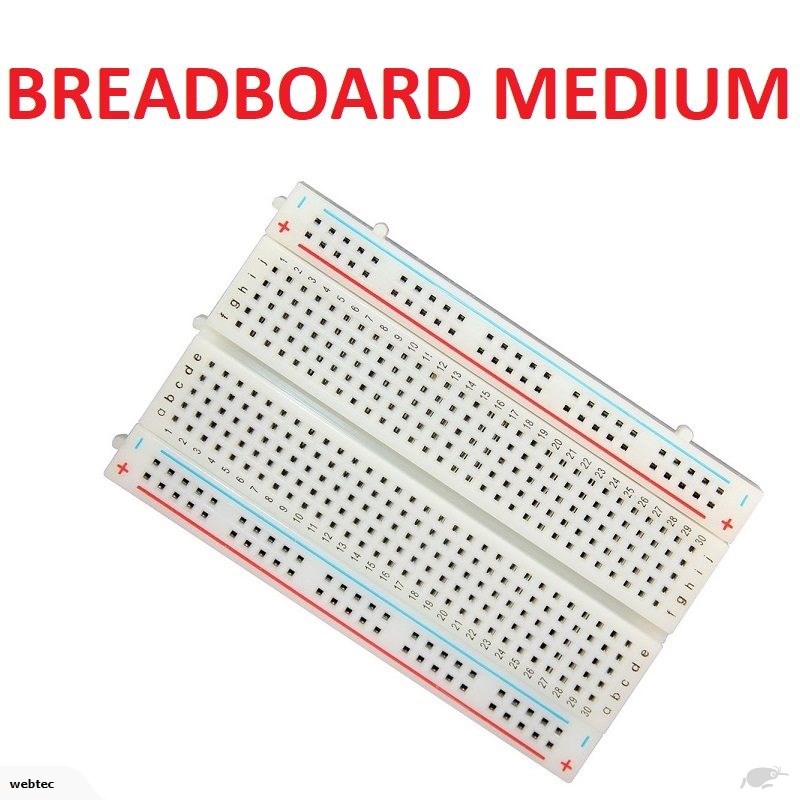 Breadboard Medium Size Solderless White Prototype Test Circuit Board Plug-in 400 Tie Points Pin For Arduino Project Board DIY. 