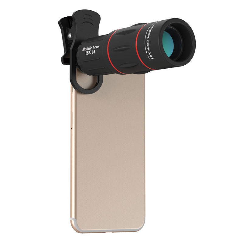APEXEL Universal 18x25 Monocular Zoom HD Optical Cell Phone Lens Observing Survey 18X telephoto lens with tripod for Smartphone. 