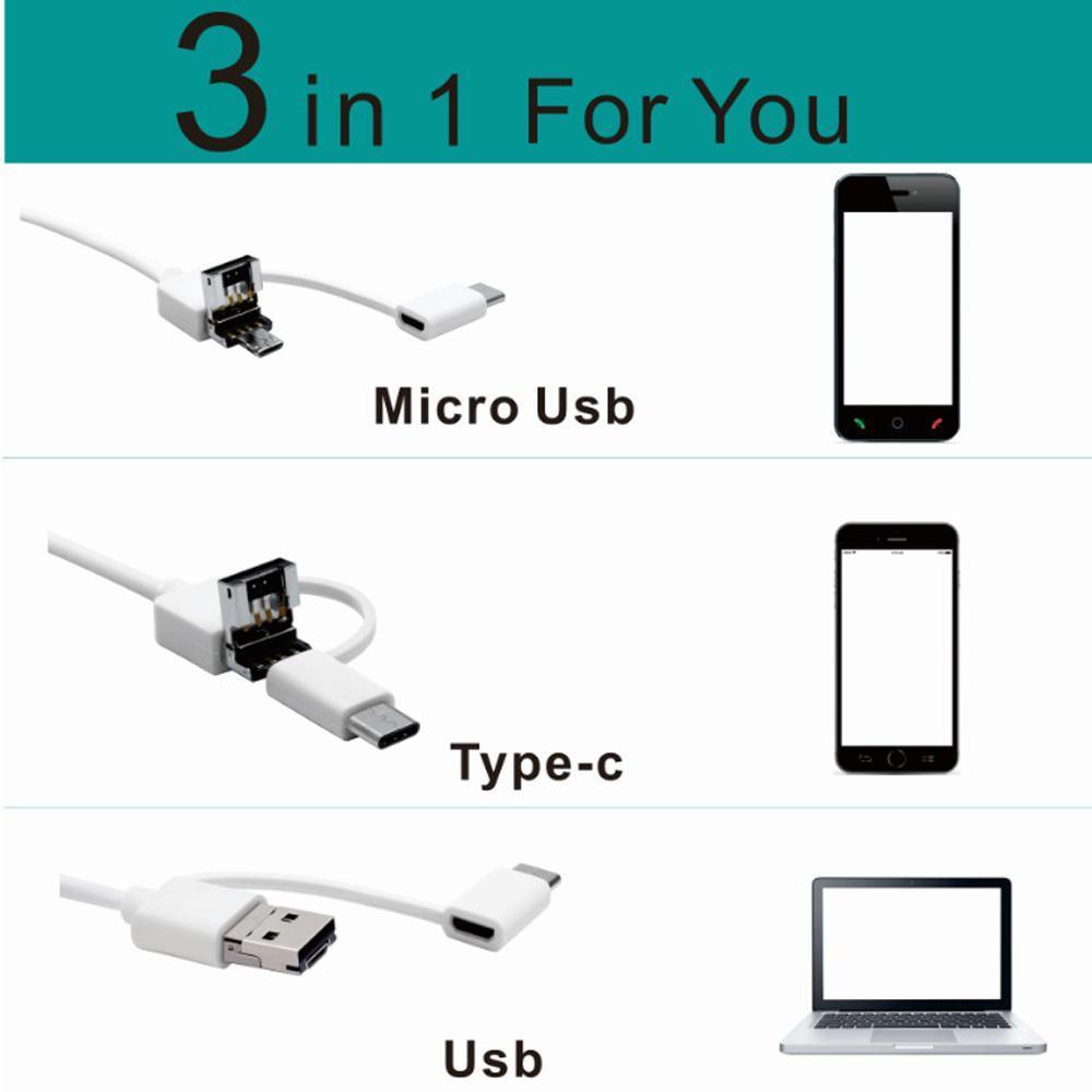 Otoscope Ear Endoscope , 1.3 Megapixels 720P HD Ear Scope Inspection Camera, 3 In 1 USB Ear Digital Endoscope Earwax Cleansing Tool With 6 LEDs For Micro USB,USB-C Android Phone,Windows MAC PC–6.5ft. 