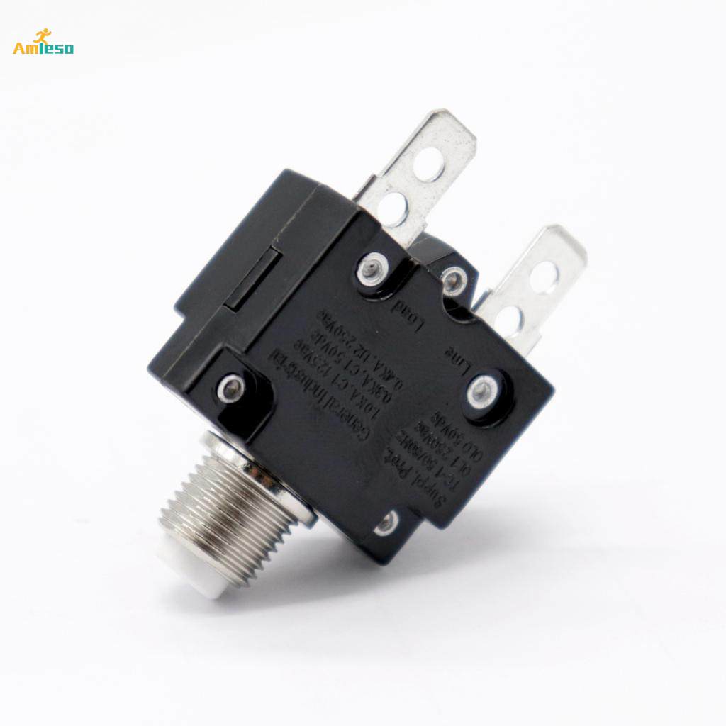 5Amp Manual Reset Thermal Circuit Breaker Overload Switch with Black Cap. 