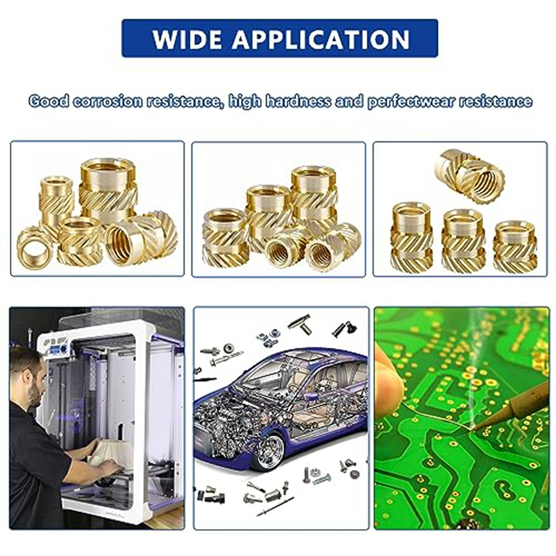 M2 M3 Threaded Inserts for Plastic Thermoset Brass Inserts for 3D Printed Injection Molding Press Threaded Nuts Easy Install. 