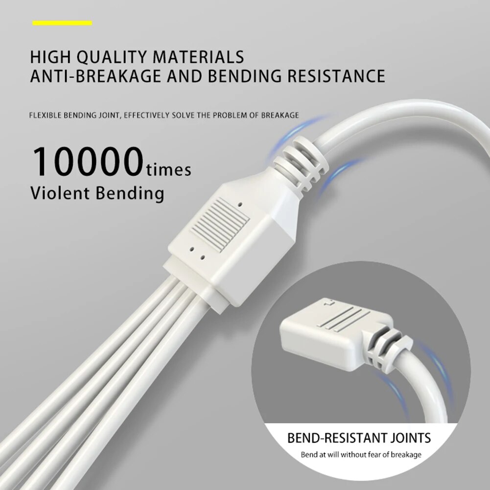 COOLMOON Gen 2 ARGB Splitter 5V 3 Pin 1 to 4/3/2 Universal Mainboard ARGB Extension Cable with Adapter Pin For Mainboard DIY. 