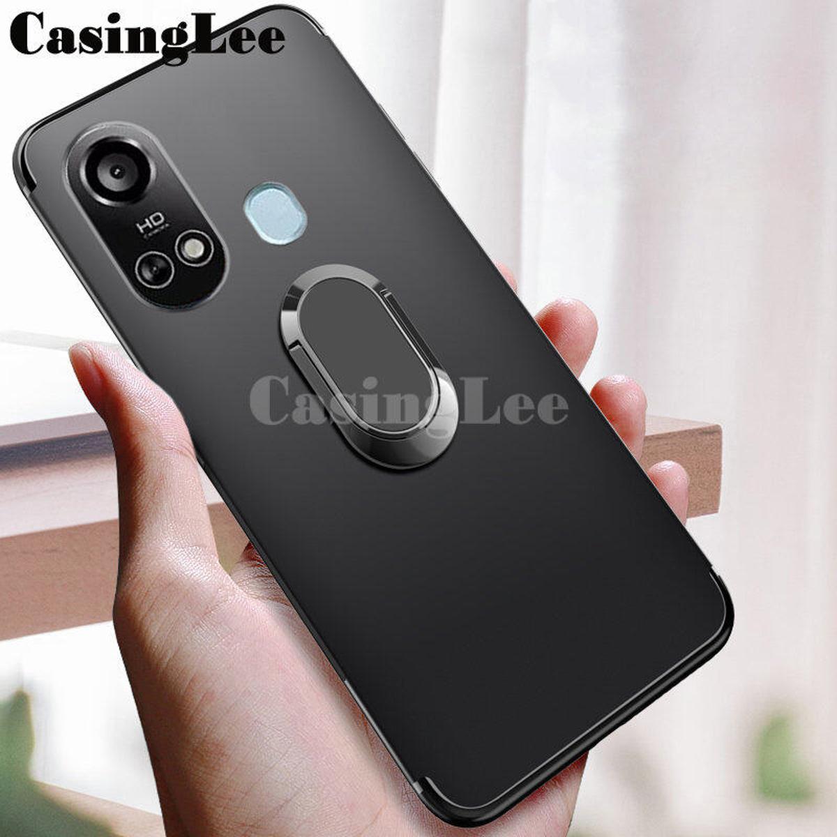 For itel A49 Play / A58 Lite Case Soft matte full Protector Shockproof Car Magnetic Holder Ring Phone Cover Casing hp itel A58 Lite / A49 Play Phone cases