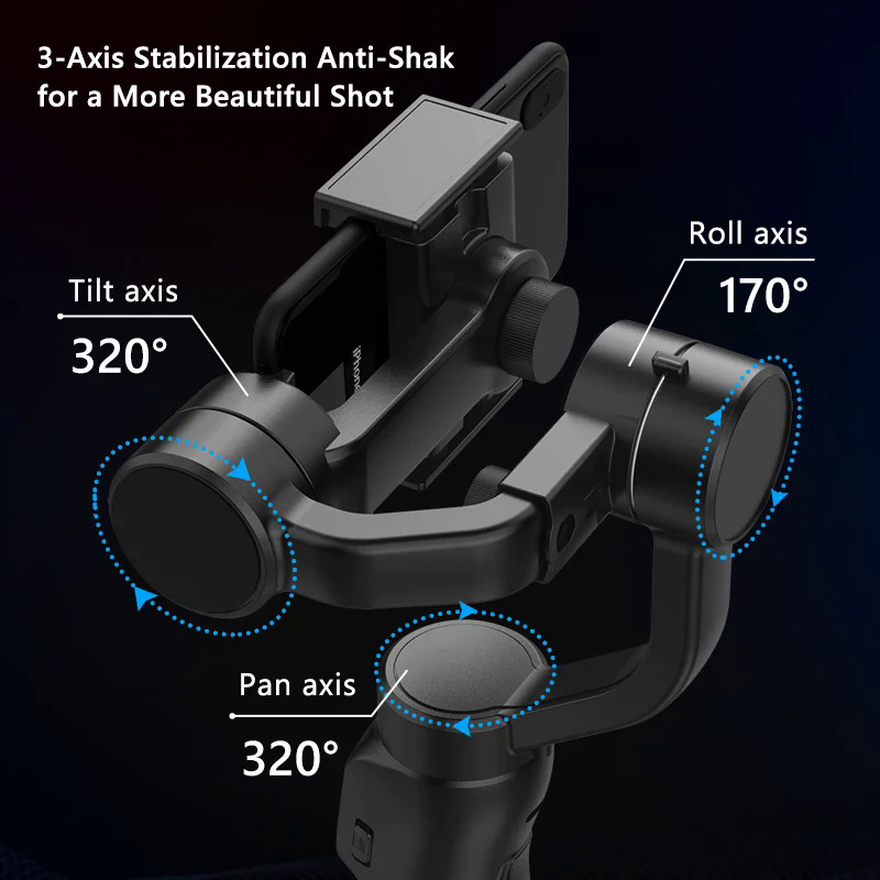 F8 Handheld 3-Axis Gimbal Phone Holder Anti Shake Video Record Stabilizer for Xiaomi iPhone Cellphone Smartphone. 