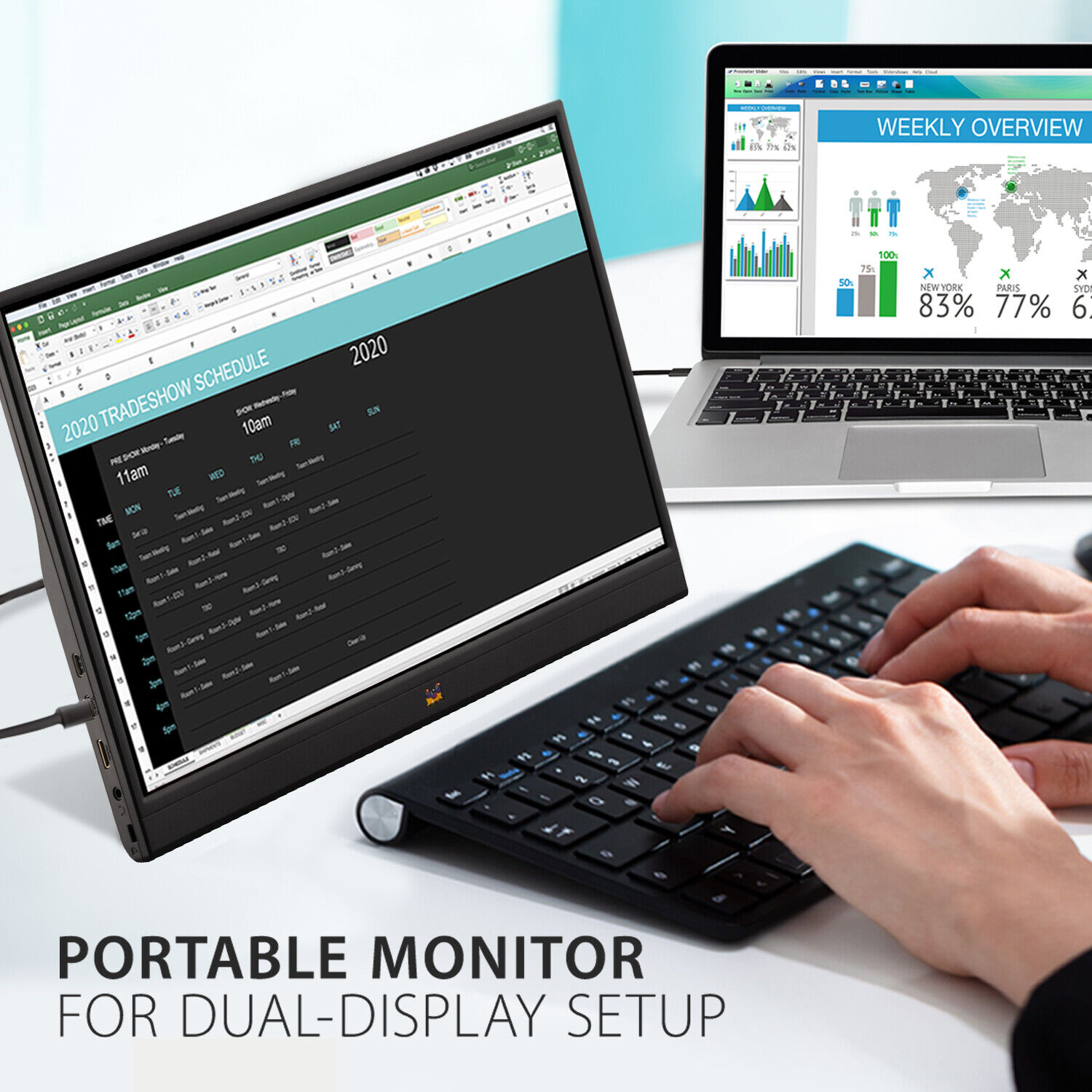 ViewSonic Portable 1080p IPS Monitor VA1655 15.6" with USB C and mini-HDMI. 