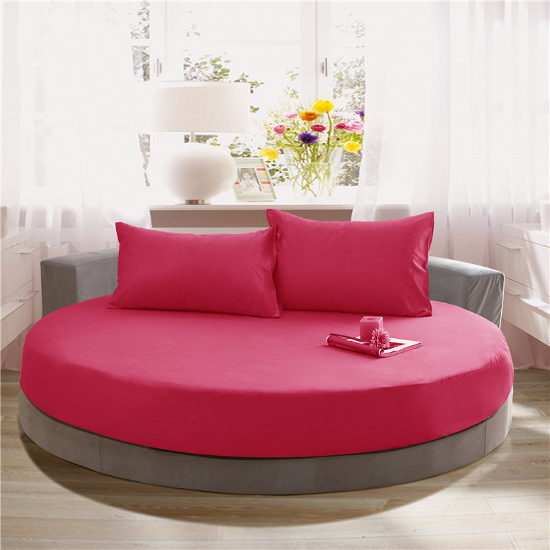 100% Cotton Fitted Sheet Round Hotel Home Extra Soft Round Bed Sheets and Pillowcases Pure Cotton Bedsheet with Elastic Straps. 