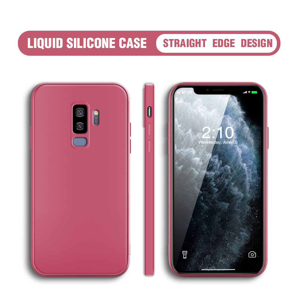 BILI for Samsung S9 Plus Back Cover Ultra Thin Soft Luxury Square Multicolor Liquid Silicone Phone Case. 