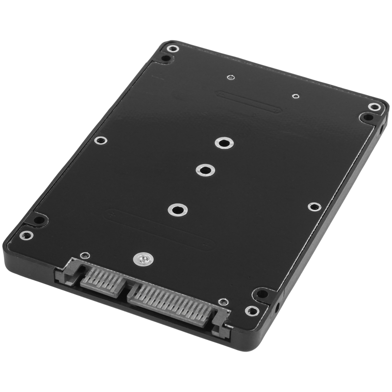 2X Black B + M Key Socket 2 M.2 NGFF (SATA) SSD to 2.5 SATA Adapter Card with Case. 