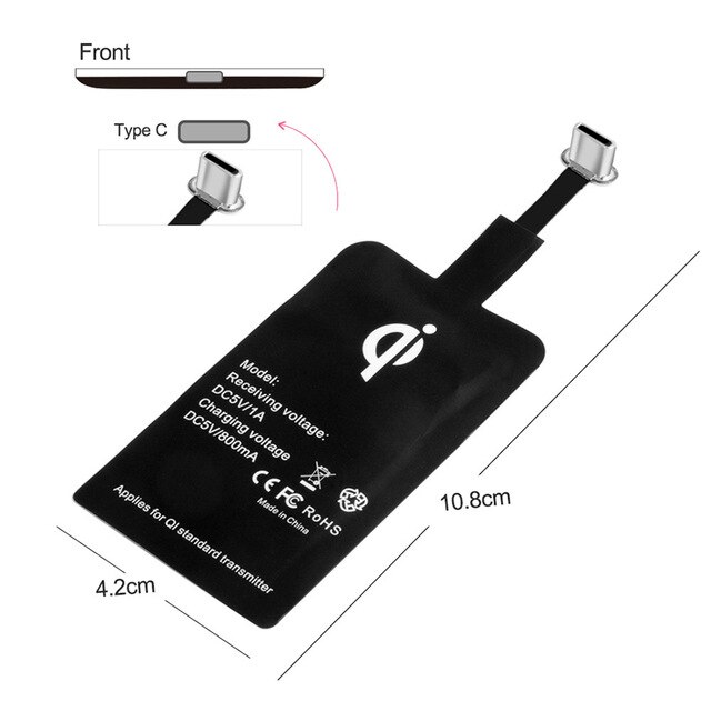 Protefeuille Universal Qi Wireless Charger Receiver For iPhone 5S SE 6 7 Plus Android Charging Adapter Pad Inductive Accessories BQ. 