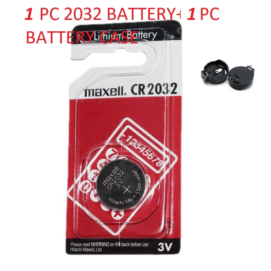 3V Maxell CR2032 CMOS (Motherboard) Lithium Coin Battery - 1 Piece with free  battery case. 