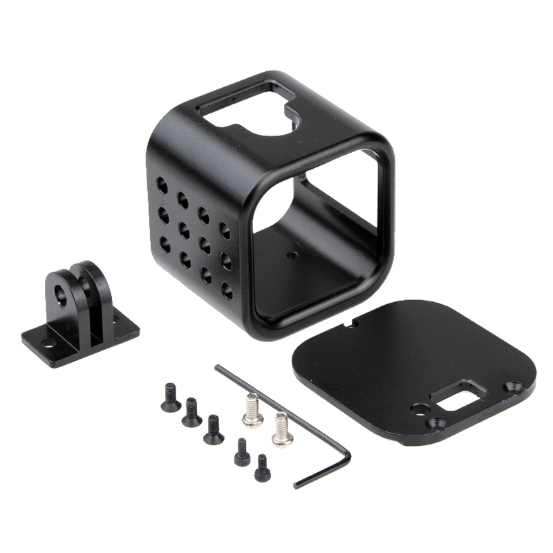 Housing Shell CNC Aluminum Alloy Protective Cage with Insurance Back Cover for GoPro HERO5 Session /HERO4 Session /HERO Session. 