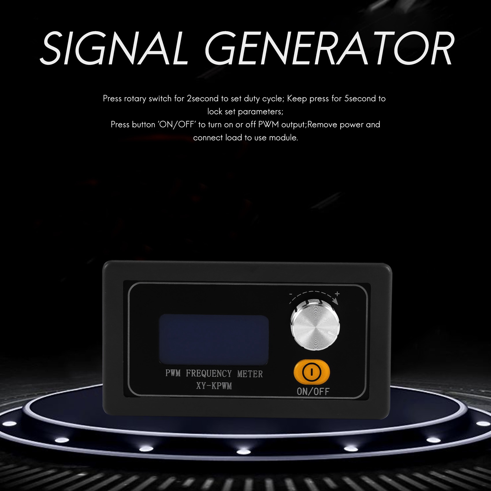 PWM Pulse Frequency Duty Cycle Square Wave Signal Generator. 
