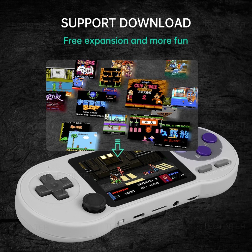 SF2000 3 inch IPS Screen Handheld Game Console Mini Portable Game Player Built-in 10000+ Games Retro Game Console AV Output. 