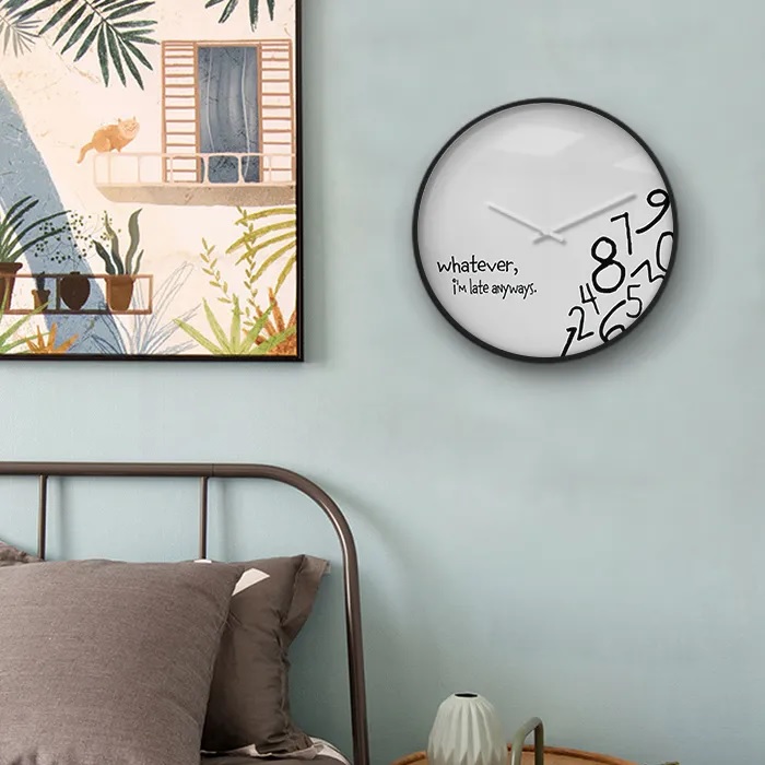 whatever-im-late-anyways-wall-clock Aesthetic Theme Wall Clock for home and office beautiful Design clock thematic wall clock Introduced by Western Crowd Free Battery. 