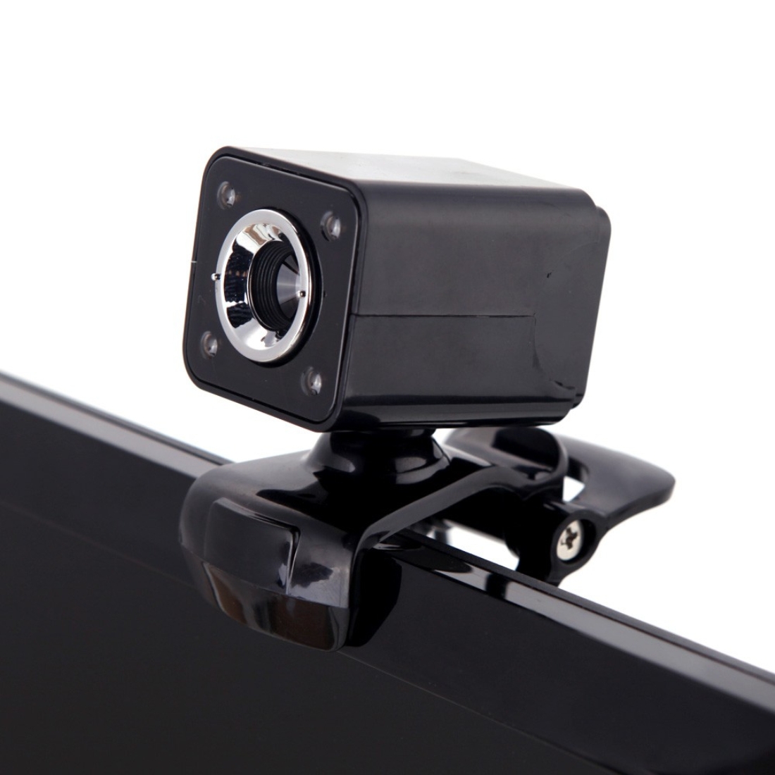 A862 360 Degree Rotatable 480P WebCam USB Wire Camera with Microphone & 4 LED lights for Desktop Skype Computer PC Laptop, Cable Length: 1.4m. 