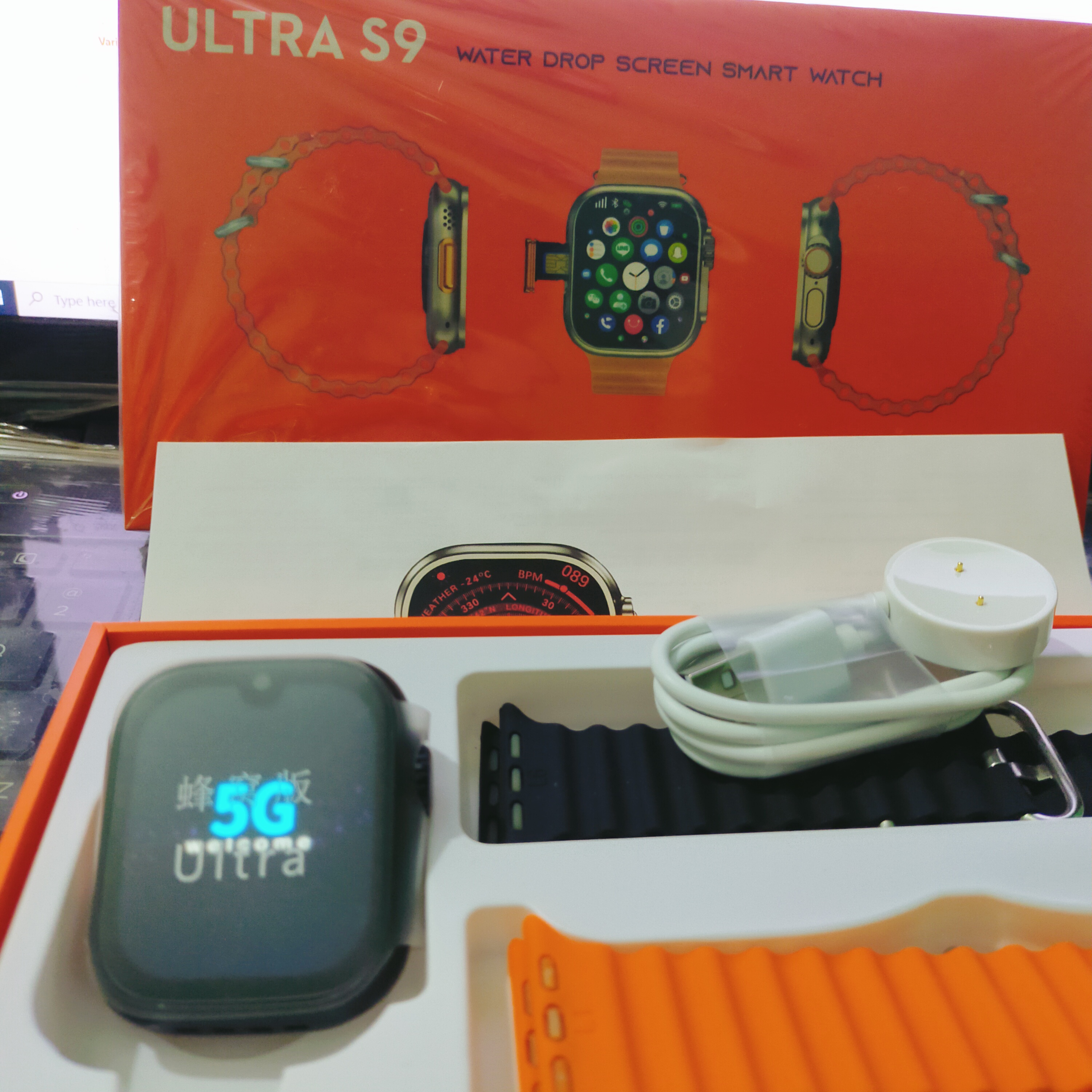 S9 Ultra S9 5G Smart Watch RAM 4GB ROM 64GB Android 9 1000mAh Battery  2.08 inch Waterdrop Display Dual Camera Calling Feature Google Plook Messenaystore Youtube Facebger Tiktok IMO Wifi Smartwatch for Men and Women. 