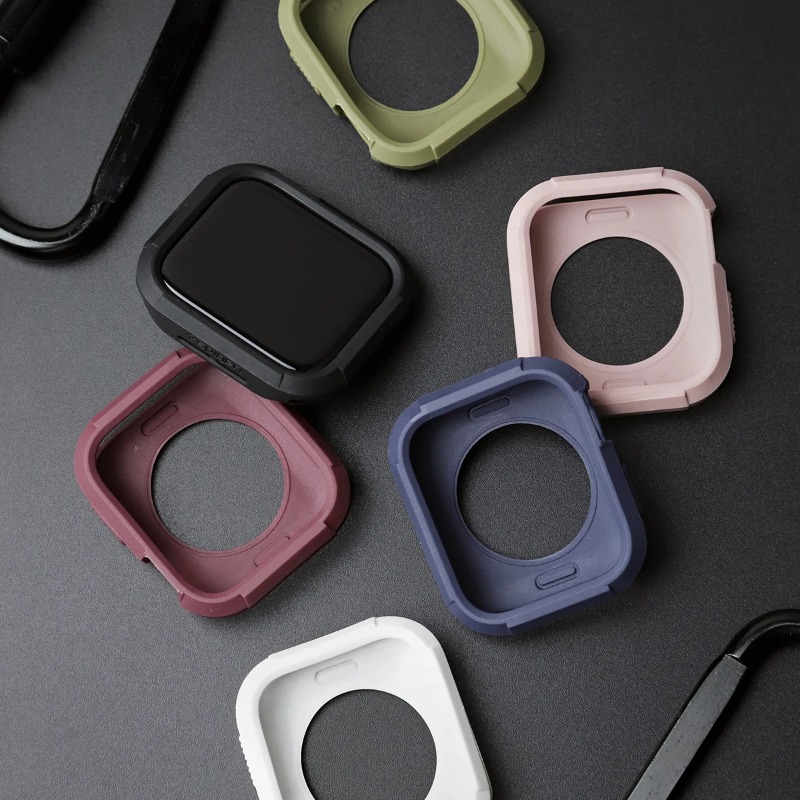 Spigen Rugged Armor Designed Case for Apple Watch 45mm 44mm 41mm 40mm Protective Case TPU Soft Case Cover for iWatch Series 9 8 7 6 5 4 3 2 1. 