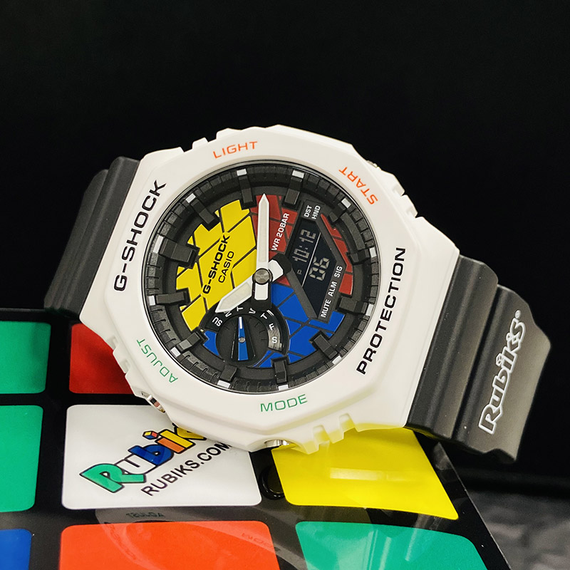New (Ready tock) G-hock GA2100 Men Watch port Watch Dual Time Diplay Water Reitant hockproof and Waterproof World Time LED Men' Boy port Writ Watche with 2 Year Warranty GAE-2100RC-1A. 