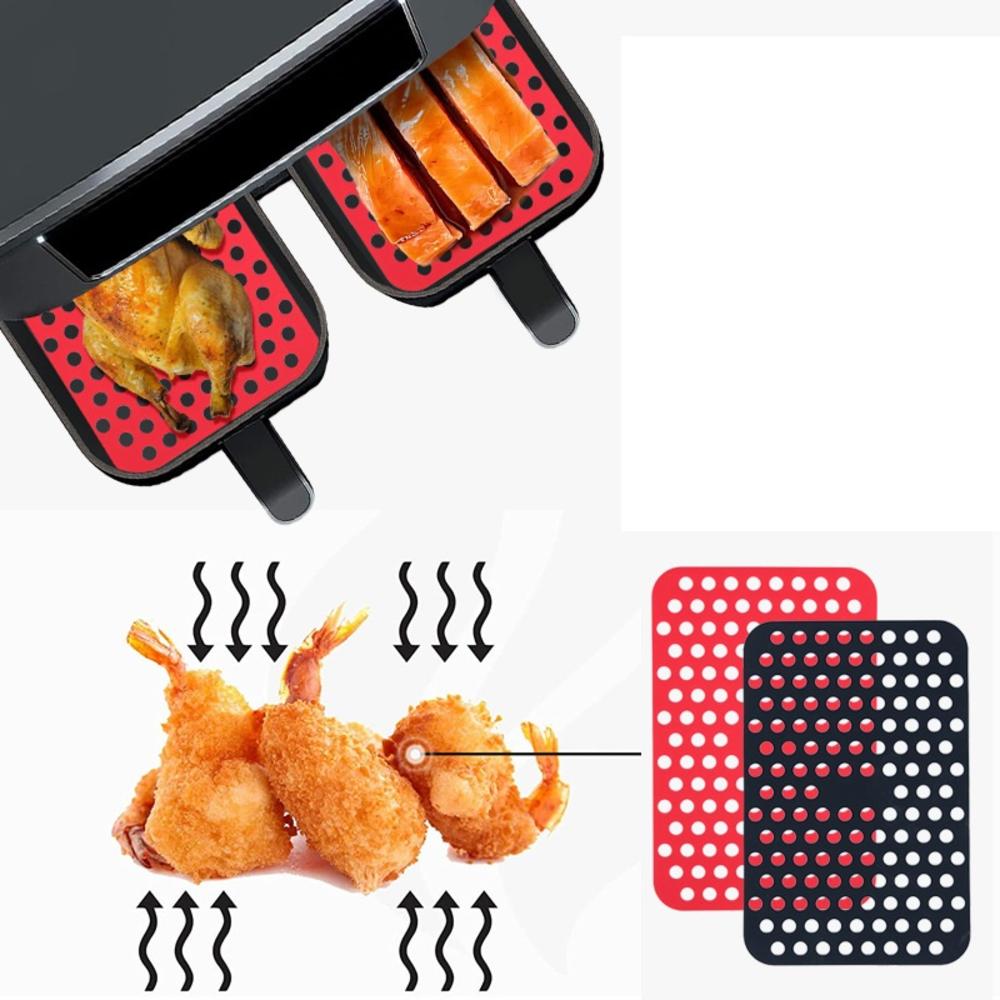 Food-grade Silicone pad Versatile Easy-to-clean Rectangular air fryer Heat-resistant DIY air fryer for Home cooking Baking and roasting Grilling and frying DIY cooking Suitable for all skill levels. 