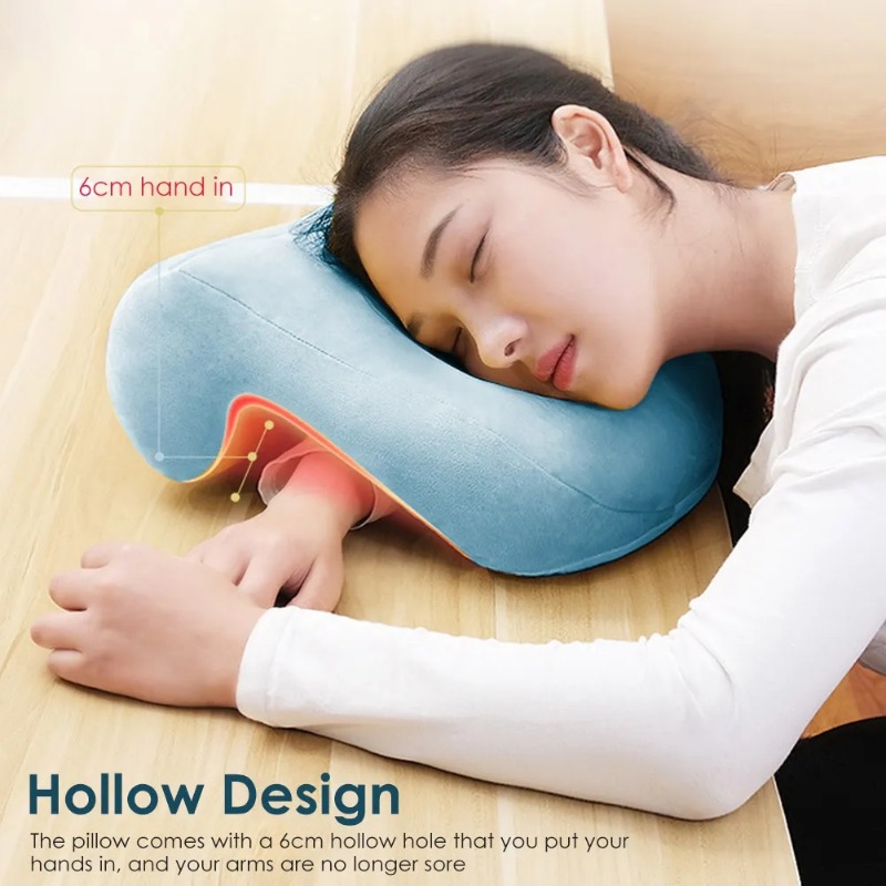 Slow Rebound Pressure Pillow Nap Sleeping Pillow Cushion Memory Foam Arched Arm Pillow, Prevent Hand Numb Anti Pressure. 