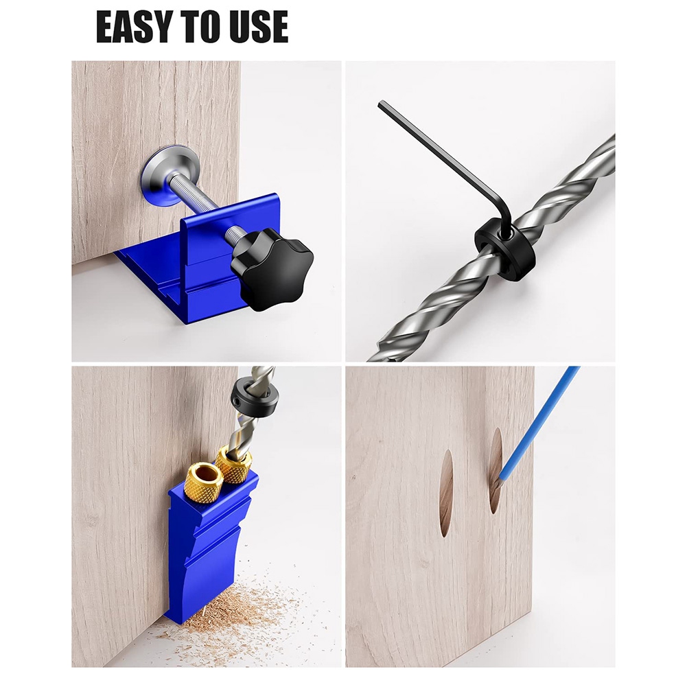 1 Set Pocket Hole Jig Kit for 15° Angled Holes, for Woodworking Angle Drilling Holes A. 