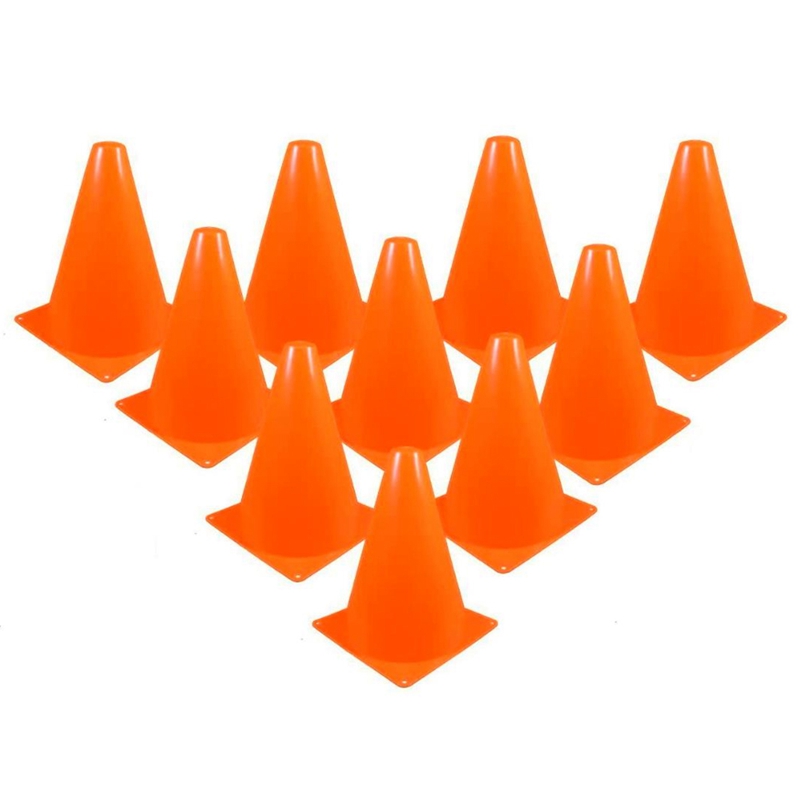 10 Pcs Traffic Cones - 7 Inch of Multipurpose Construction Theme Sports Activity Cones for Football Training