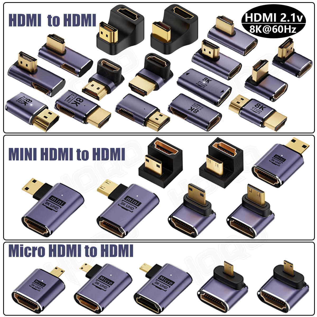 L-type converter I U-shape to HDM0 degree mn360 18 HDMI 8K 4kHDMI 90 degree adapter @120Hz 270 degree angle adapter i HDMI. 
