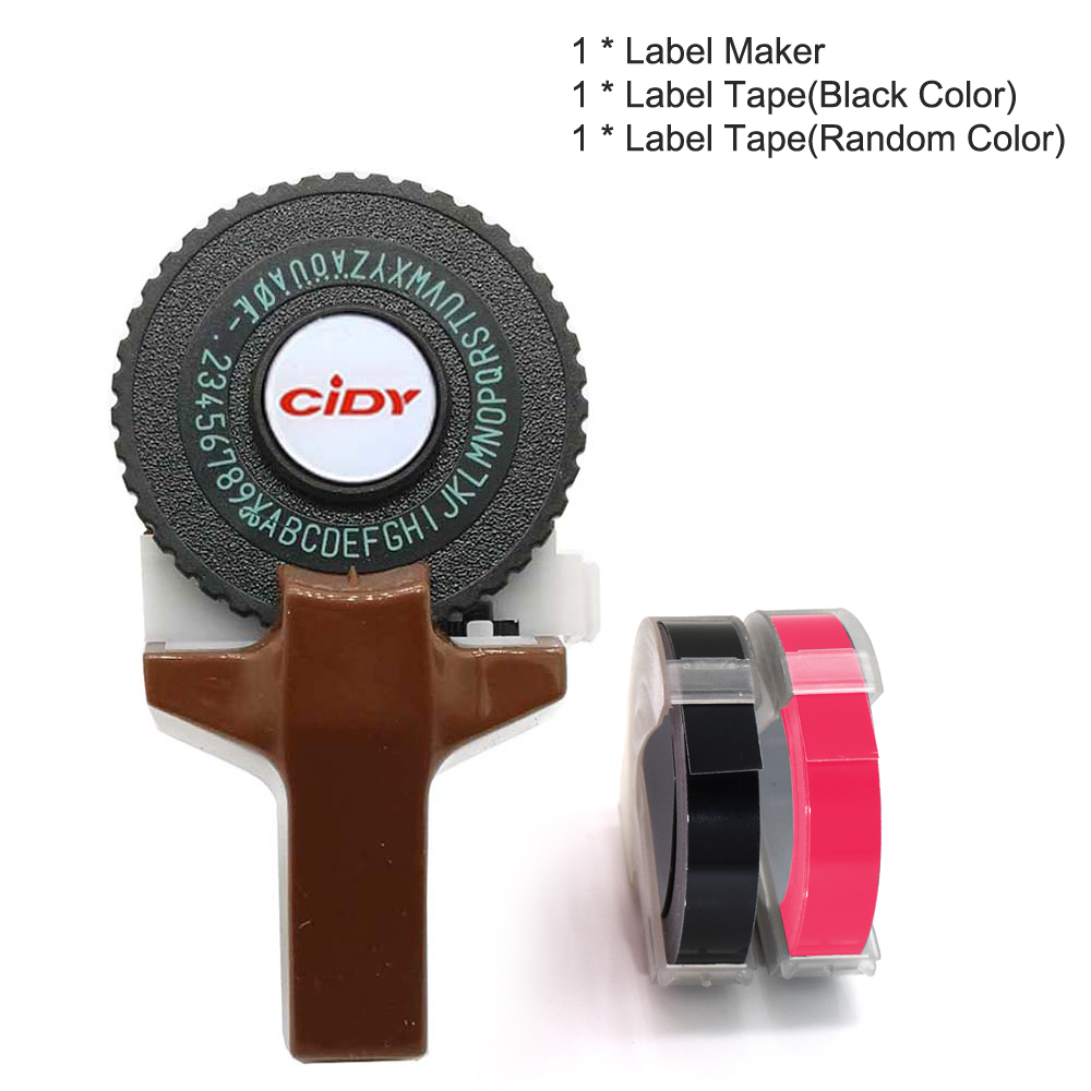 Mini Portable Manual Label Maker DIY 3D Embossing Label Writer Printer Typewriter with Plastic PVC 9mm Label Tapes Lettering Machine. 