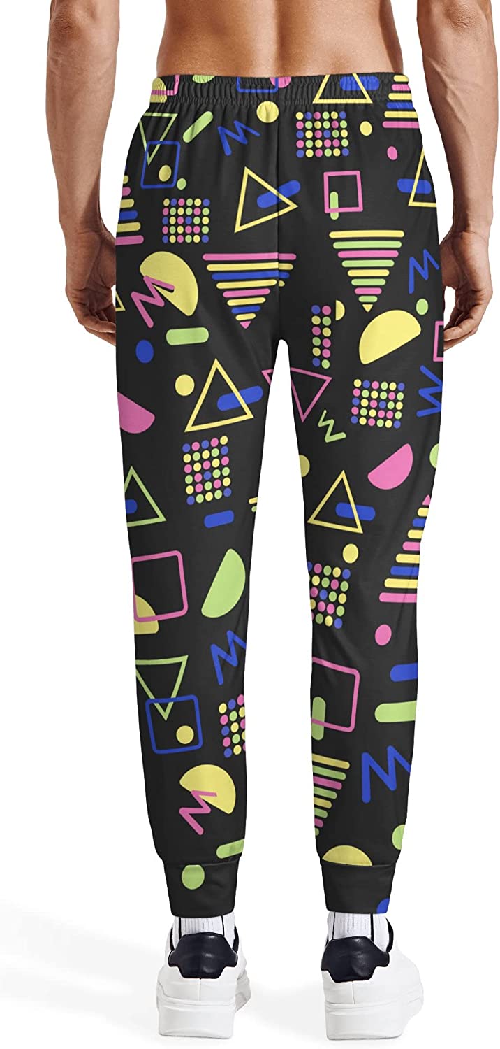 Men's Jogger Sweatpants 80S 90S Style Lightweight Jogger Pants with Elastic Waist for Sports Athletic Track. 