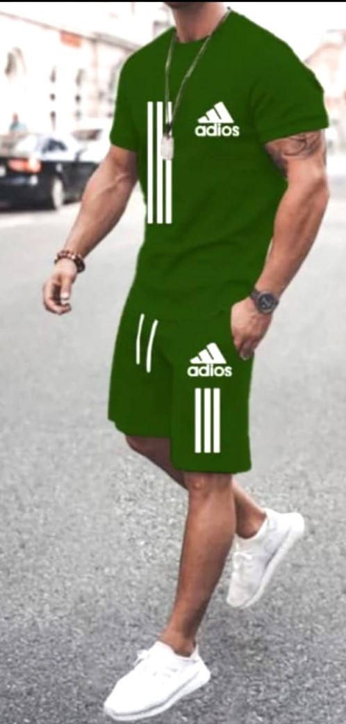 Green Combo Set Summer Half Sleeve T-Shirt & Quarter Pant For Men - T Shirt & Pant For Men