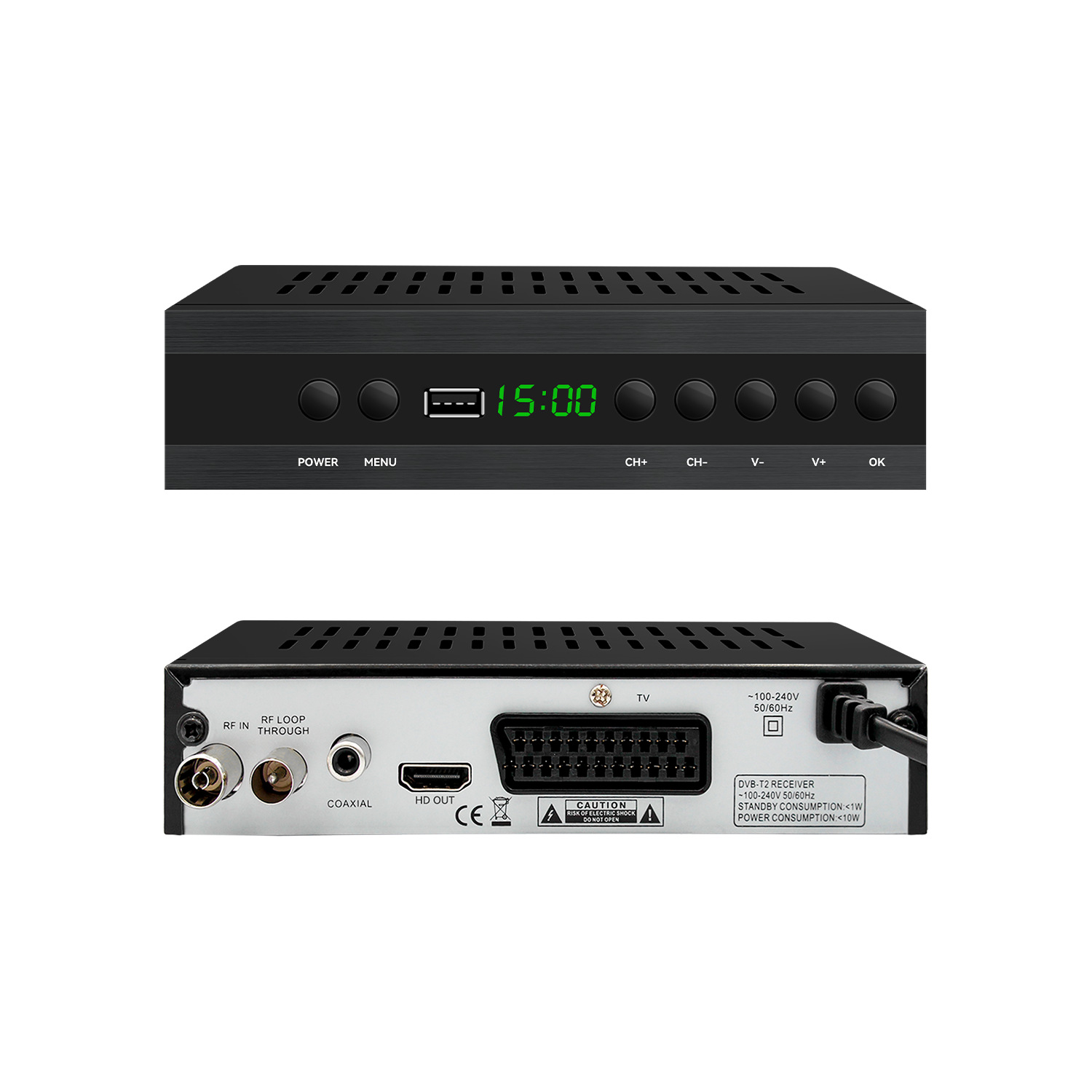 JN-821T2 Spain EU TDT HD Decoder DVB-T2 H.265 HEVC FTA Tuner PVR Digital SCART TV Receiver for View High-definition Channels. 