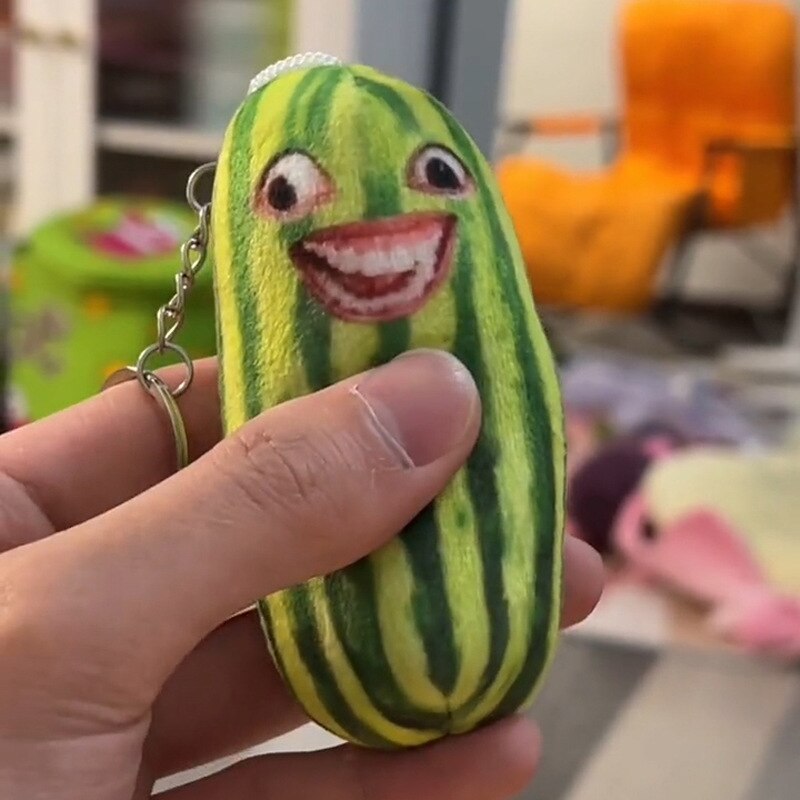 Cute Crying Sound Banana Cat Keychain Creative Happy Cat Crying Banana Cat Doll Pendant Phonating Cat Stuffed Plush Gifts. 