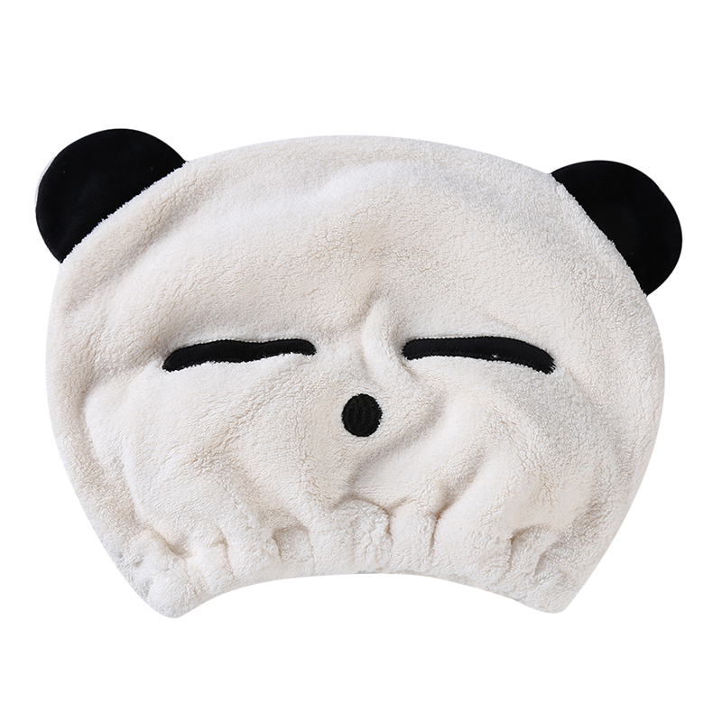 【Hengli jewelry story】Cute Panda Head Wrap Hat Baby Shower Caps For Children Strong Water Dry Hair Cap Magicos Quick Dry Bath Hair Hat Kids Gift