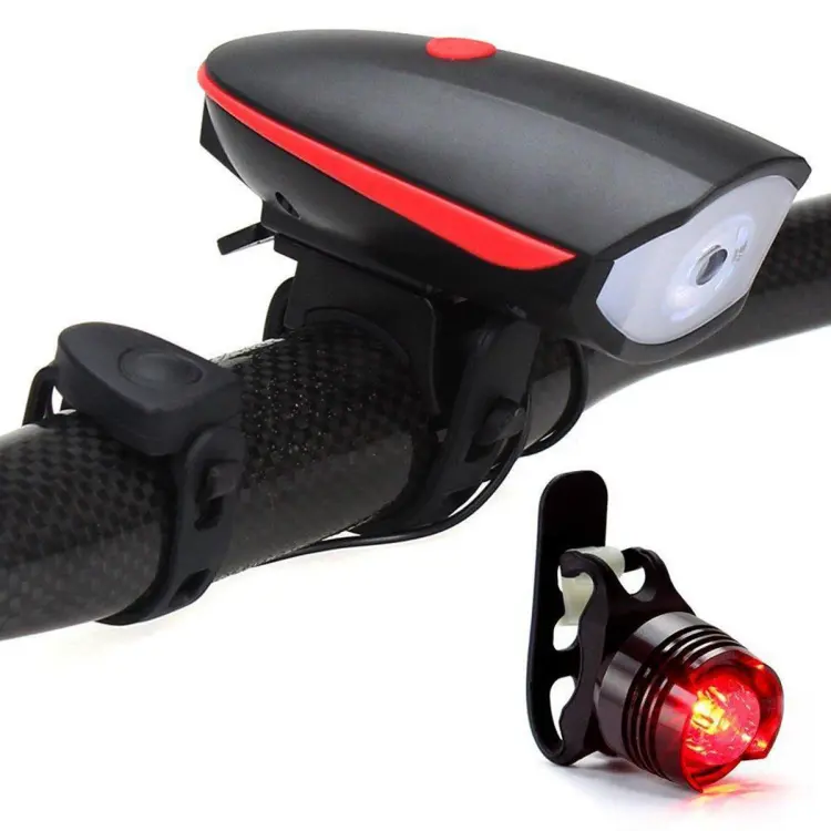 Bike Lights Set Bicycle Headlight With Horn 120 Db Ultra