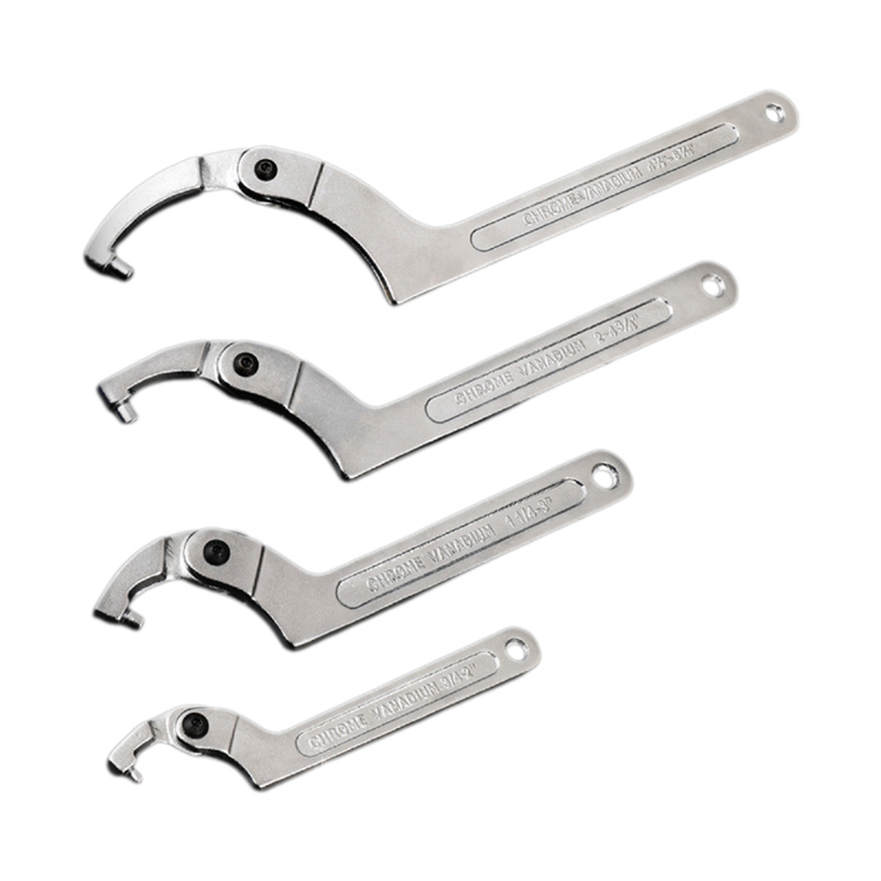 Crescent wrench set Adjustable C-pin wrench Hook wrench Round heads