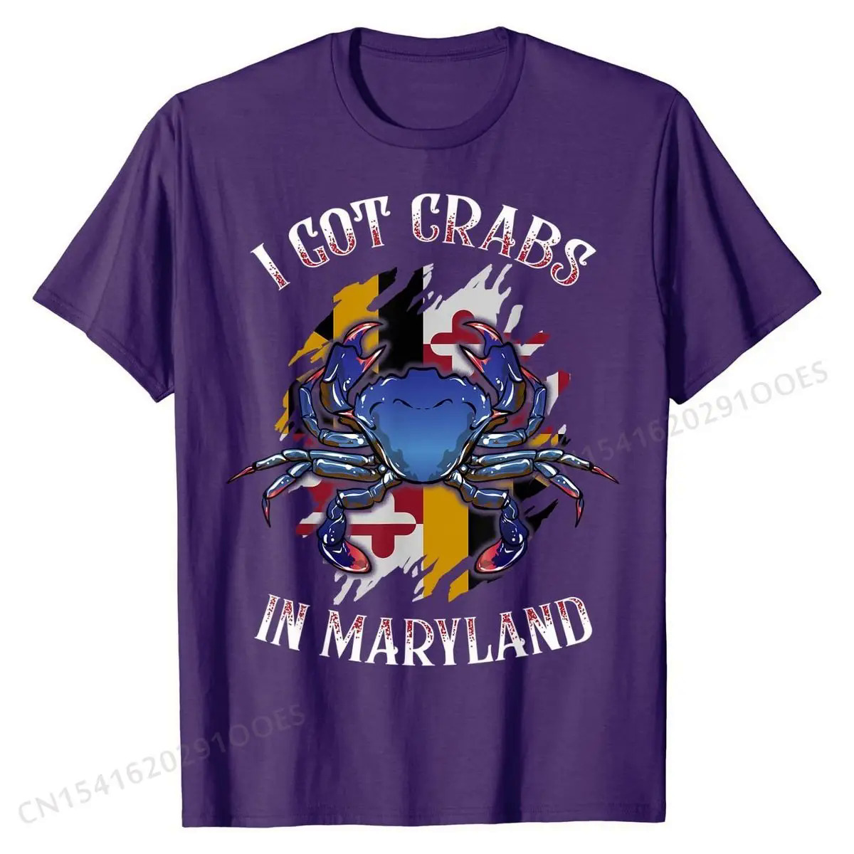 I Got Crabs In Maryland Day Blue Crab T-Shirt Cotton Casual Tops Shirts Slim Fit Men T Shirt. 