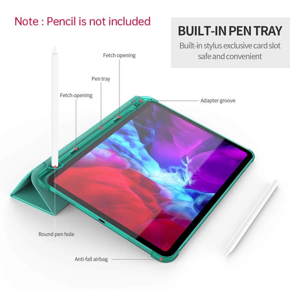 For iPad 10 10th Generation Case with Pencil Holder Silicone Back Cover For iPad Pro 11 Air 5 10 9 10 2 9th 10th Gen 2022 A2696. 