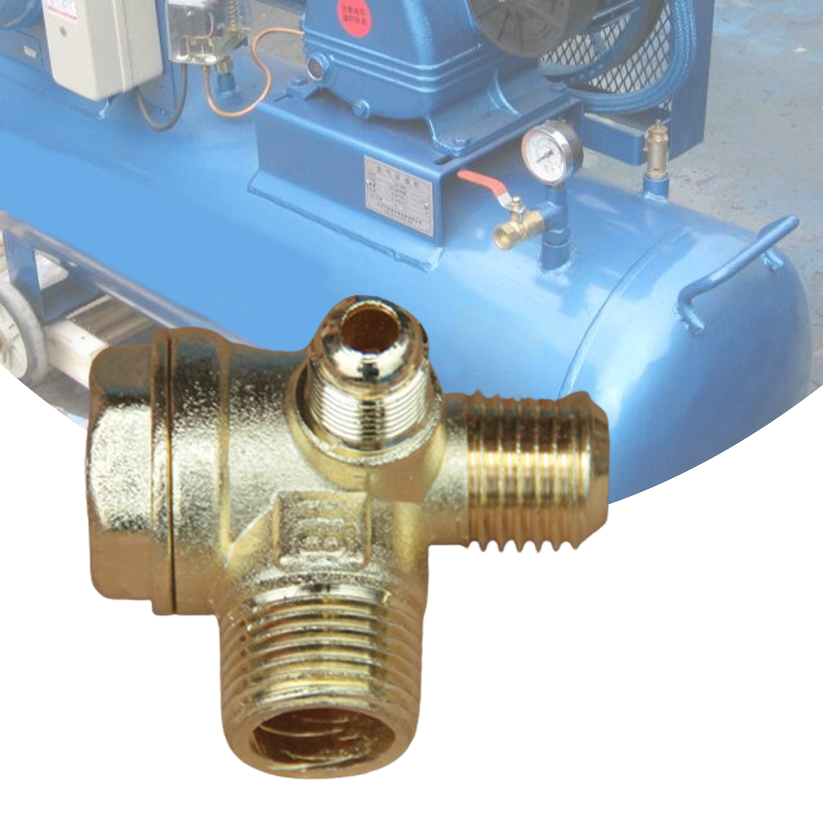 Air Compressor Non-Return Check Valve High Strength 3-Way Male Threaded Non-Return Check Valve. 