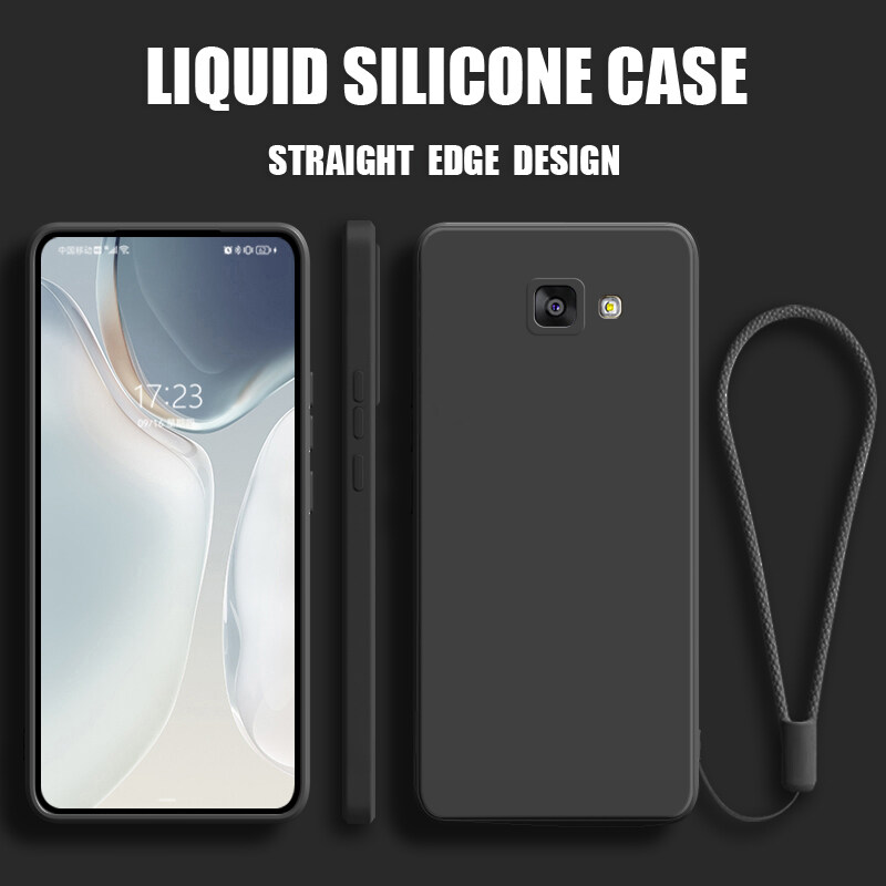 For Samsung Galaxy A5 2016 Back Cover Case square liquid silicone soft protective shockproof camera full edge cover phone case