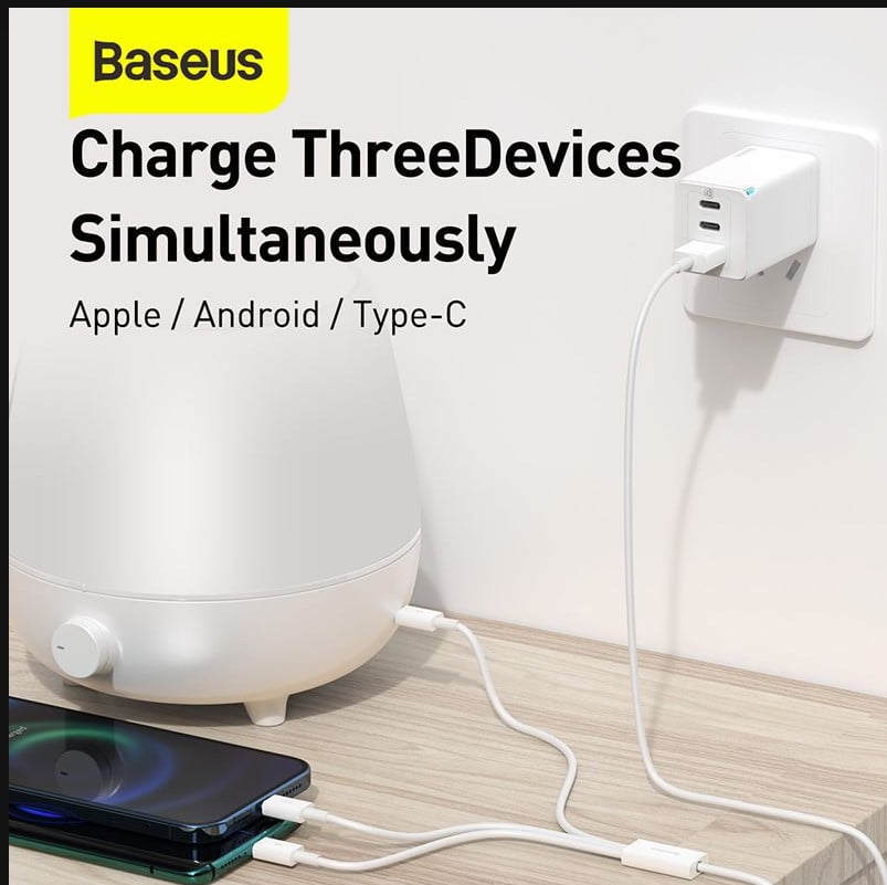 Baseus Superior Series Fast Charging Data Cable USB to M+L+C 3.5A 1.5m White. 