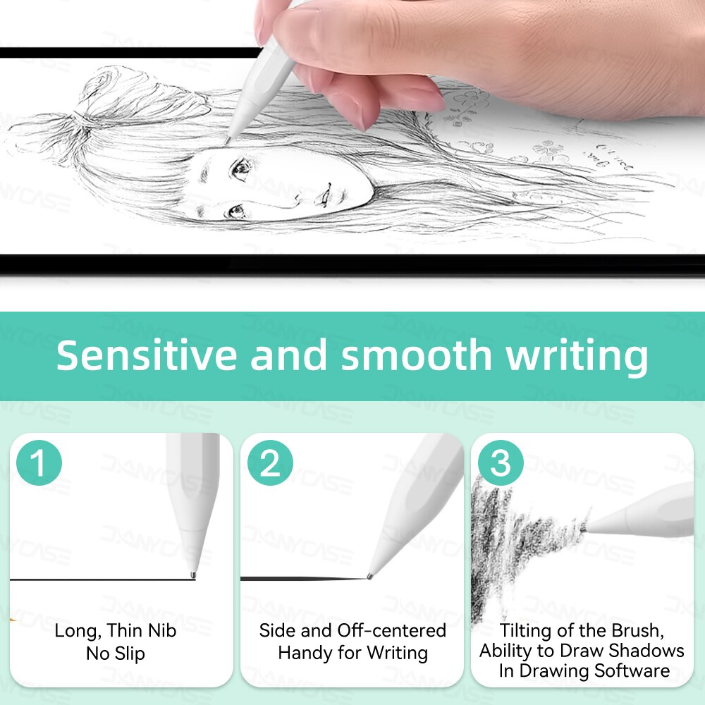 for Apple pencil tip Double Layer 2B HB Thin Tip Transparent Nib For Apple Pencil 1st 2nd Generation Nib iPad Stylus Pen. 