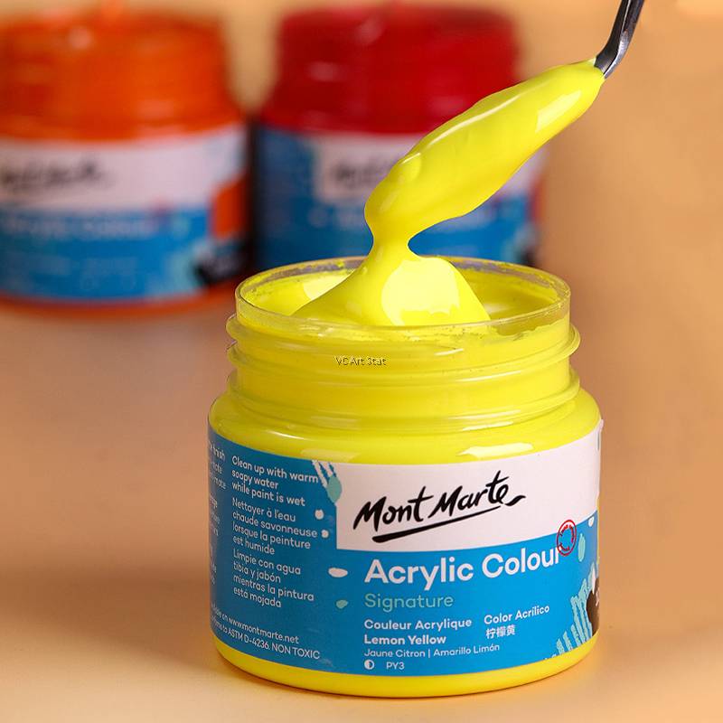 Mont Marte - Fast Dries to a Semi-matte Finish - Creamy Texture - Acrylic Color Paint Signature - 100ml. 