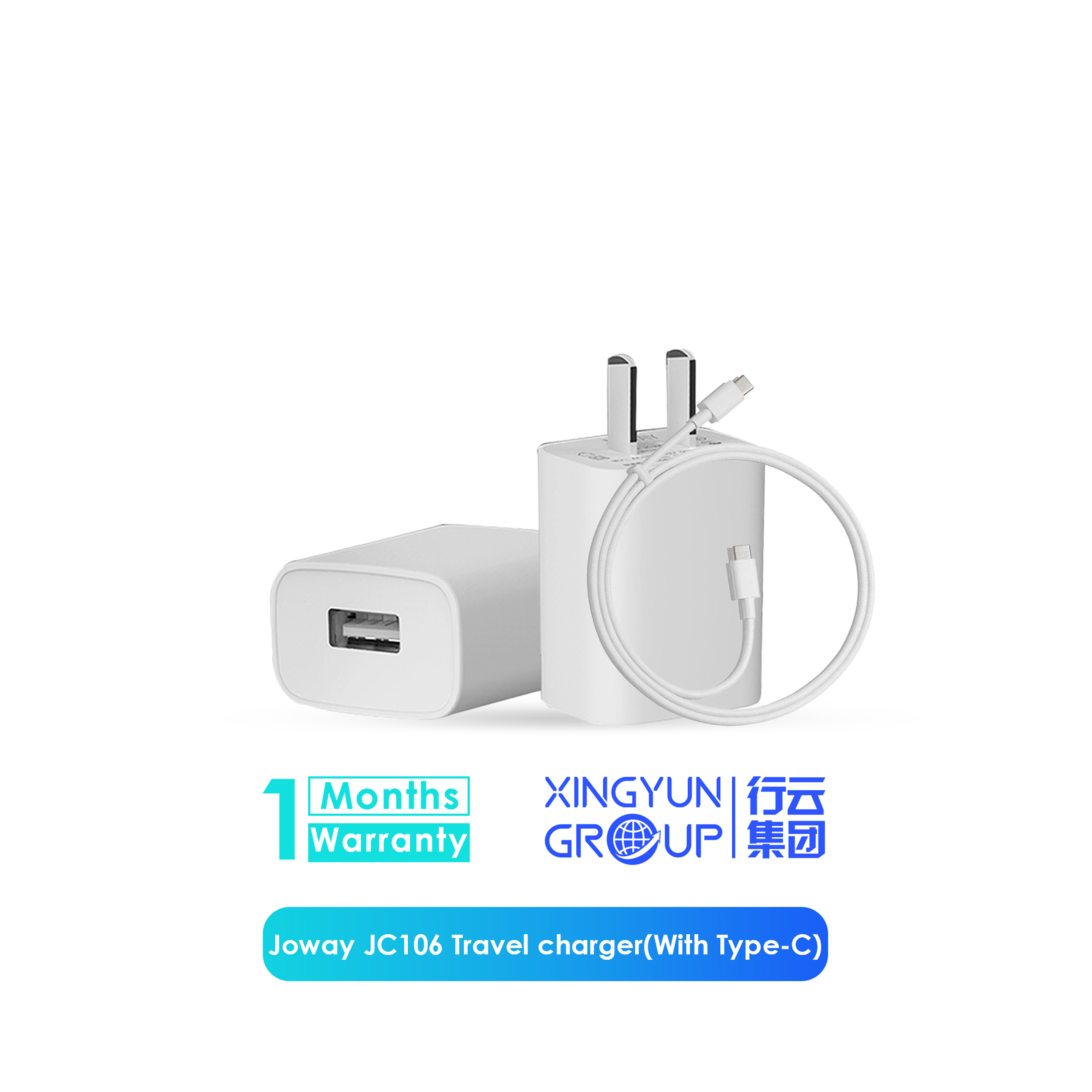 Joway JC106 Travel charger with Type-C cable. 
