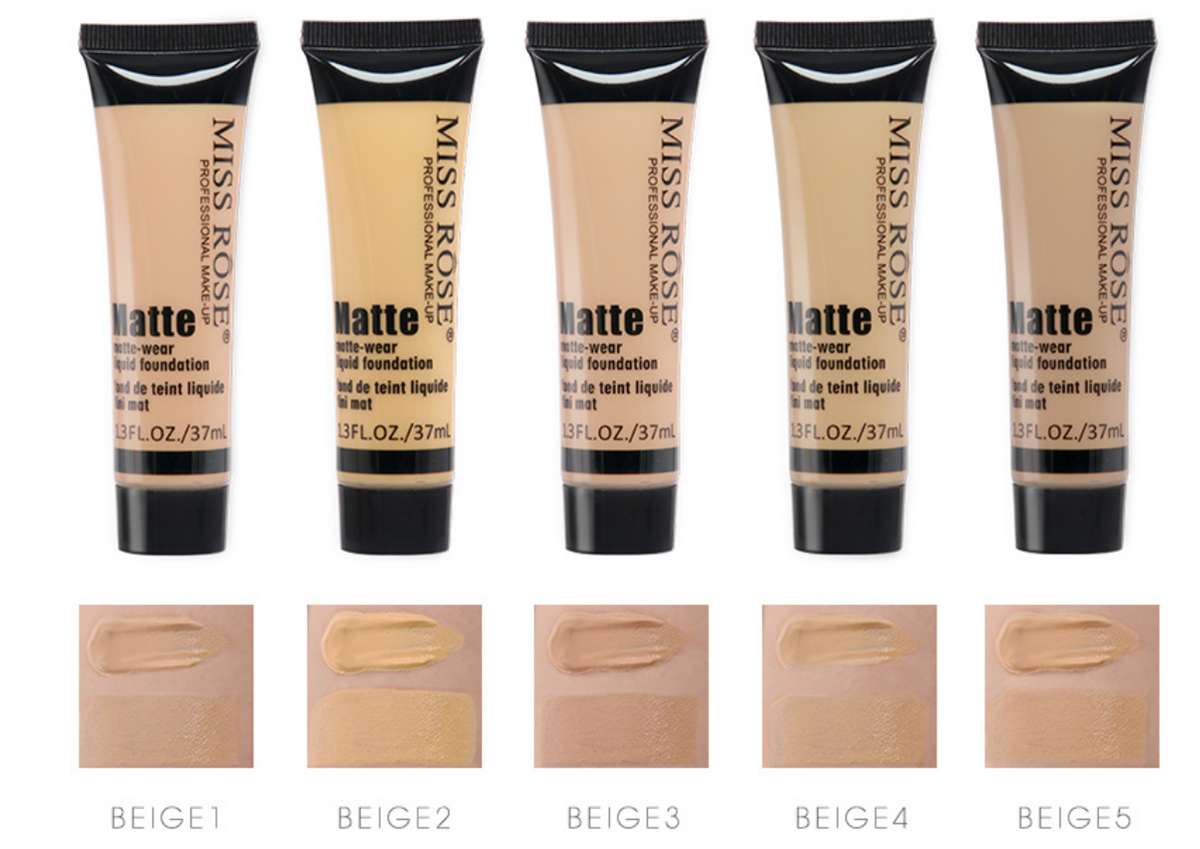 Miss Rose Long Lasting Liquid Full Skin Coverage Soft Matte Foundation 37ml