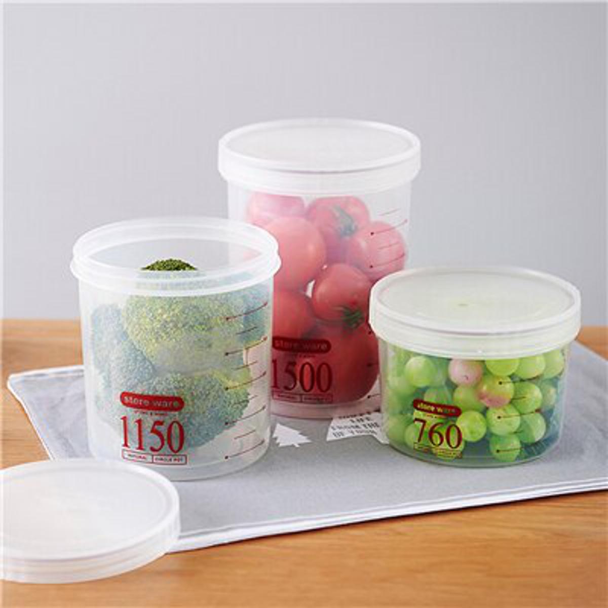 【happy one】Plastic Sealed Cans Kitchen Box Transparent Food Canister Keep Fresh Jar Container Space-saving Fridge box