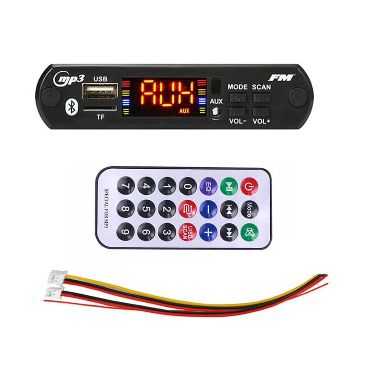 【happy one】MP3 WMA Wireless Bluetooth Board USB TF FM Player Music Module Car Audio 5V 12V With Remote Control