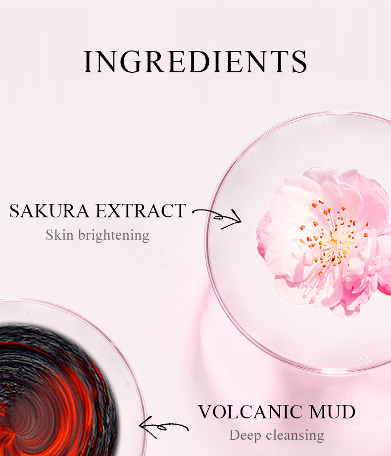LAIKOU 5 Pcs/Set Sakura Pores Cleansing Hydrating Mud Mask- 5g/Each. 