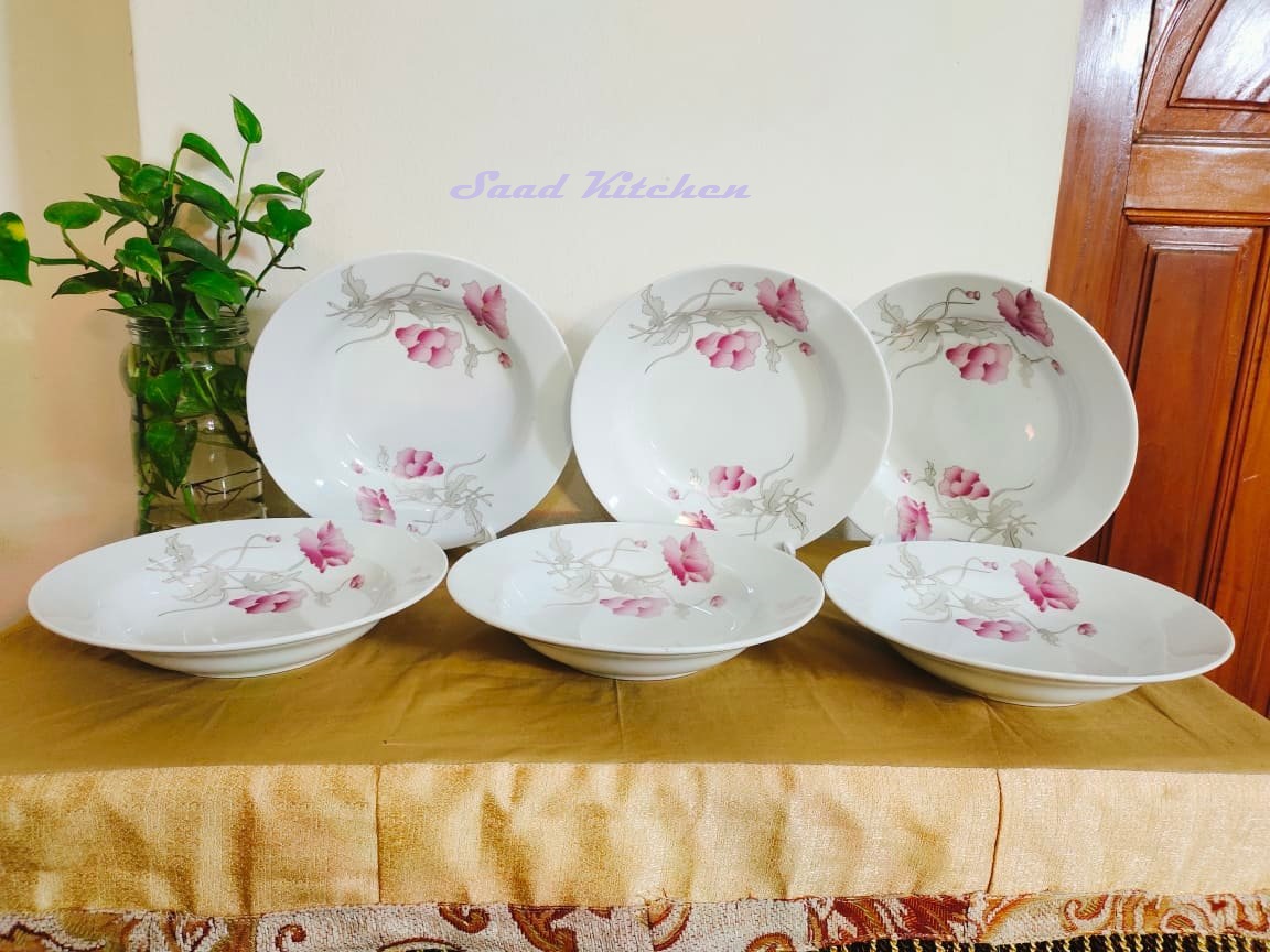 2-Piece Ceramic Dinner Plate Set White With Full Body Flower Print 9 Inch - Elevate Your Dining Experience With This Set Of Two Ceramic Dinner Plates Featuring A Charming Flower Print Design. 
